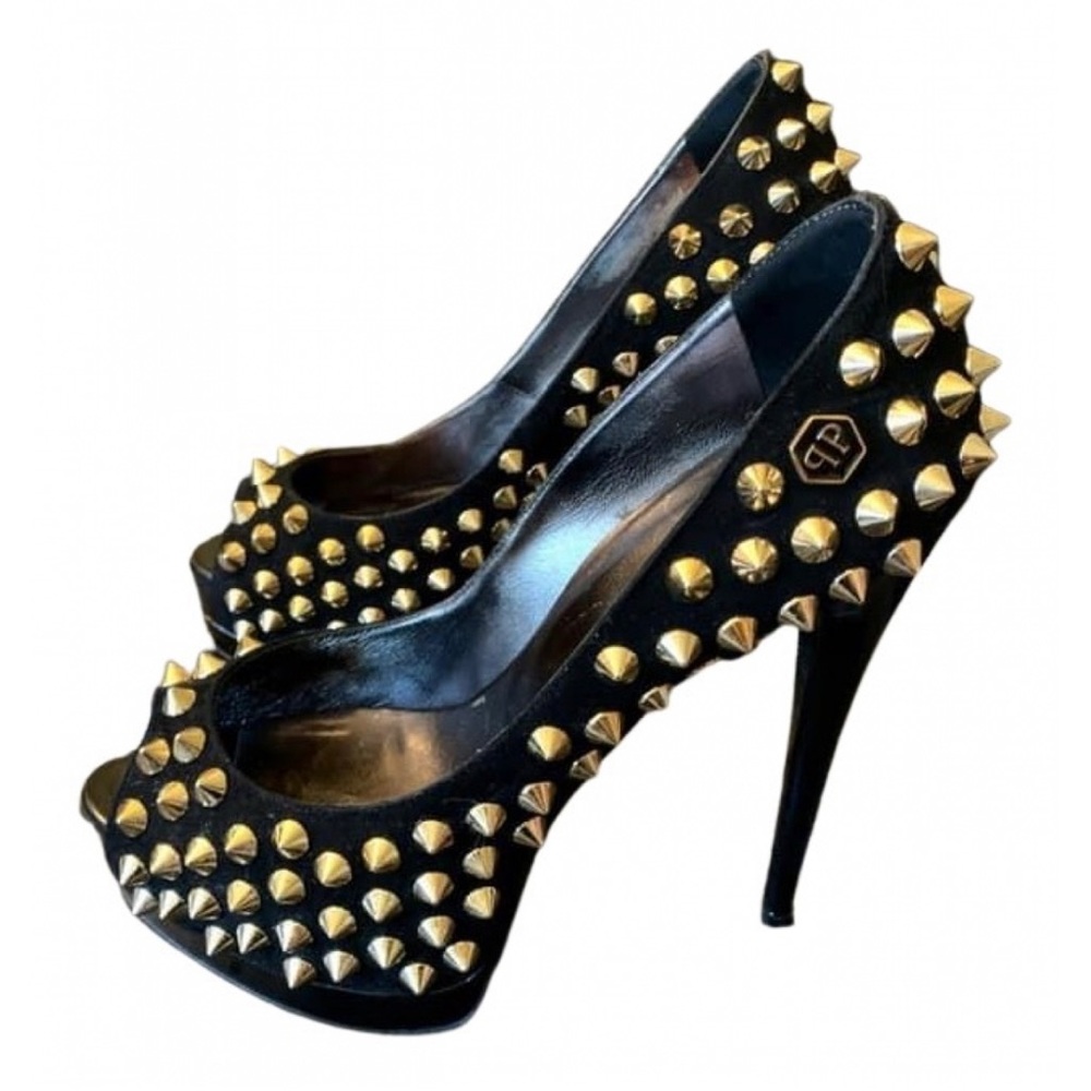 Philipp Plein Gold Spike Heels
